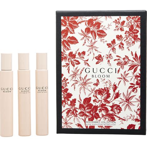 gucci bloom eau de parfum for her rollerball perfumes|gucci bloom 3 piece set.